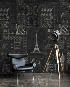 Mind The Gap Wallpaper GRAND EIFFEL Anthracite Wallpaper (WP20218)