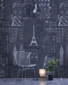 Mind The Gap Wallpaper GRAND EIFFEL Blue Wallpaper (WP20219)