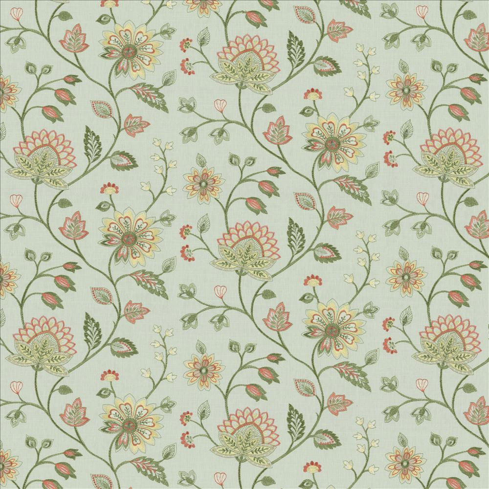 Grand Garden Porcelain  by Kasmir Designer Fabric 5142 58% Cotton
42% Polyester
 INDIA 30,000 Wyzenbeek Double Rubs Horizontal: 26 inches and Vertical: 12 1/8 inches 53  - Swanky Fabrics -