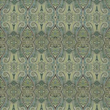 Grand Paisley Peacock by Kasmir Designer Fabric 5082 100% Cotton CHINA 51,000 Wyzenbeek Double Rubs H: 13 4/8 inches, V: 25 2/8 inches 54 - Swanky Fabrics - Kasmir