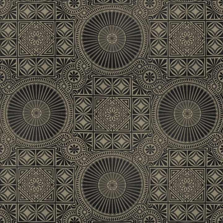 Grande Mosaic Jet by Kasmir Designer Fabric 5118 100% Polyester USA 30,000 Wyzenbeek Double Rubs Horizontal: 29 2/8 inches and Vertical: 30 inches 58 - Swanky Fabrics -