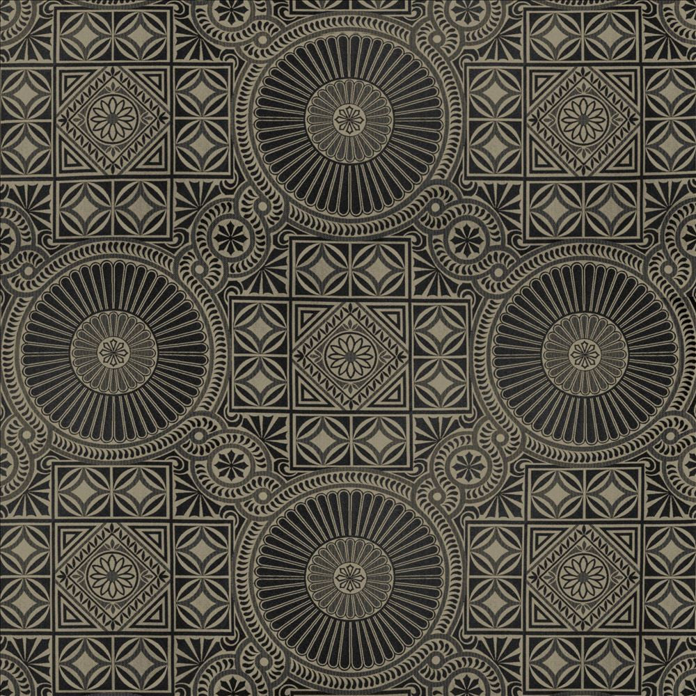 Grande Mosaic Jet by Kasmir Designer Fabric 5118 100% Polyester
 USA 30,000 Wyzenbeek Double Rubs </p><p>Repeat: Horizontal: 29 2/8 inches and Vertical: 30 inches 53 - Swanky Fabrics -