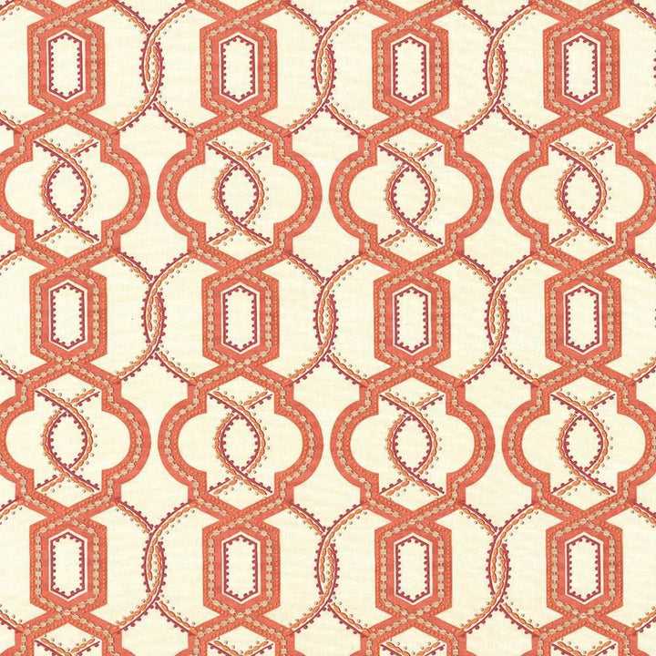 Grandover Coral by Kasmir Designer Fabric 5106 100% Cotton USA 15,000 Wyzenbeek Double Rubs Horizontal: 9 inches and Vertical: 13 4/8 inches 54 - Swanky Fabrics -