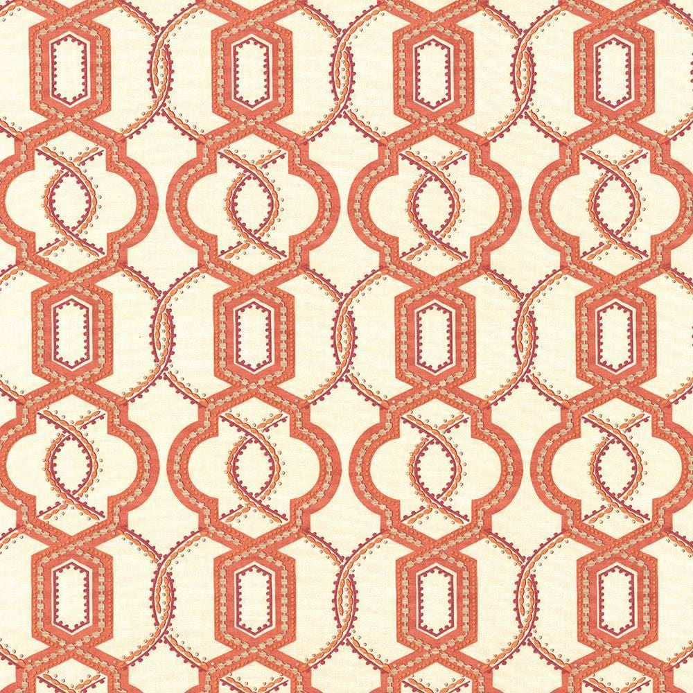 Grandover Coral by Kasmir Designer Fabric 5106 100% Cotton
 USA 15,000 Wyzenbeek Double Rubs </p><p>Repeat: Horizontal: 9 inches and Vertical: 13 4/8 inches 54 - Swanky Fabrics -