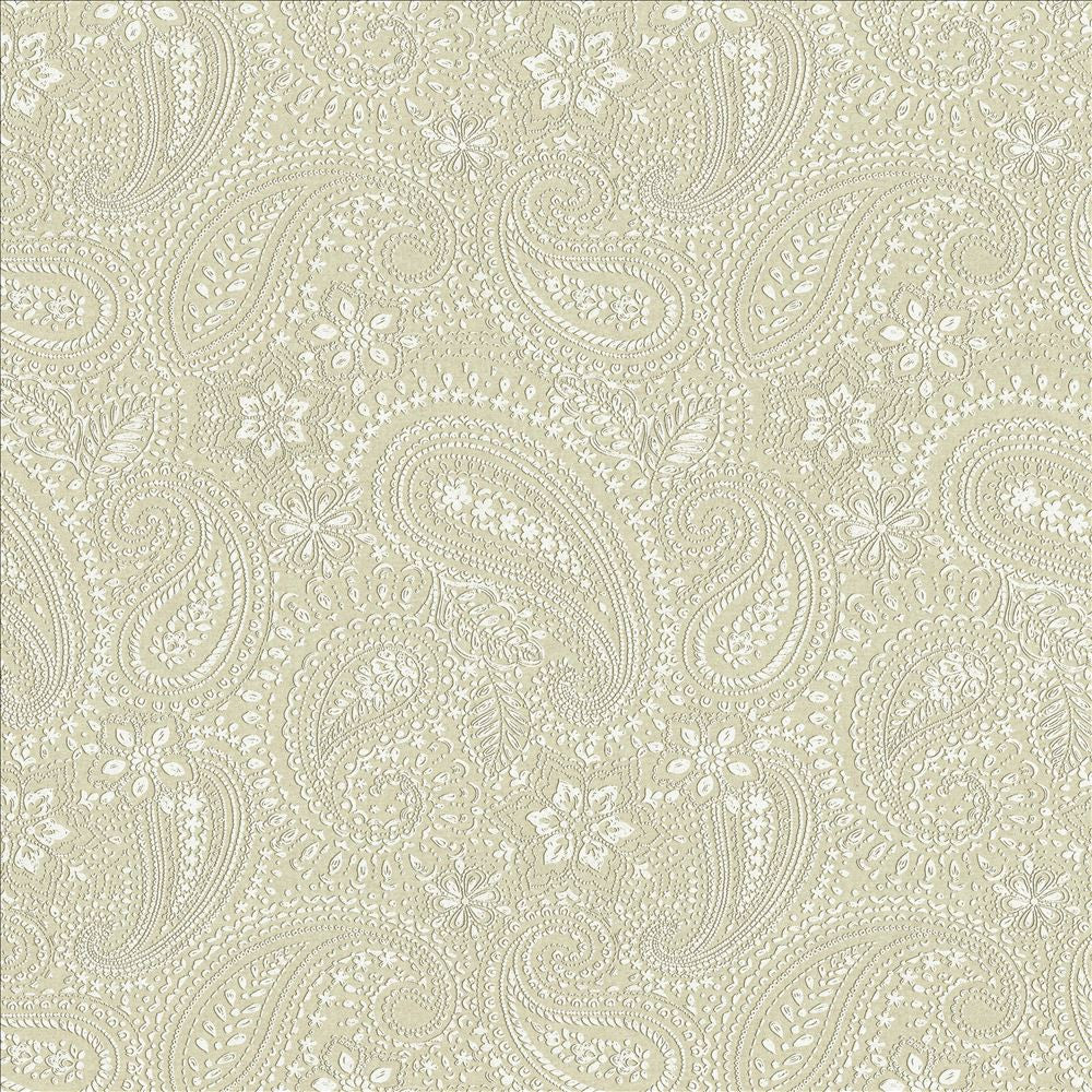 Graphic Paisley White  by Kasmir Designer Fabric 1451 90% Cotton
10% Polyester
 FRANCE 24,000 Martindale Cycles Horizontal: 17 7/8 inches and Vertical: 24 inches 61  - Swanky Fabrics -
