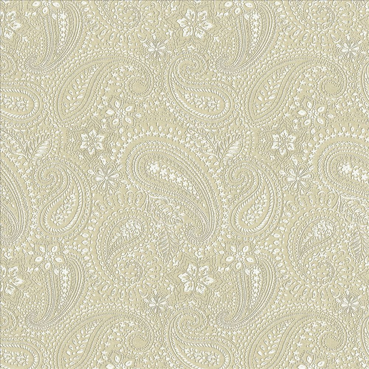 Graphic Paisley White by Kasmir Designer Fabric 1451 90% Cotton
10% Polyester
 FRANCE 24,000 Martindale Cycles </p><p>Repeat: Horizontal: 17 7/8 inches and Vertical: 24 inches 53 - Swanky Fabrics -