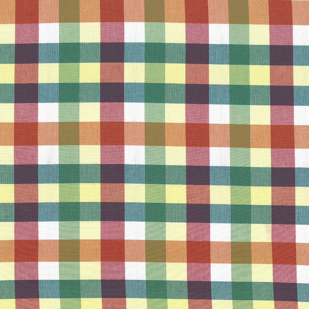 Grimaldi Check Summer  by Kasmir Designer Fabric 5069 100% Cotton
 INDIA 30,000 Wyzenbeek Double Rubs Horizontal: 6 6/8 inches and Vertical: 13 4/8 inches 54  - Swanky Fabrics -