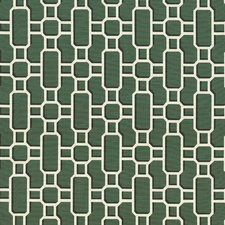 Hakkasan Fret Emerald by Kasmir Designer Fabric 5074 100% Cotton USA 15,000 Wyzenbeek Double Rubs Horizontal: 9 inches and Vertical: 12 5/8 inches 54 - Swanky Fabrics -