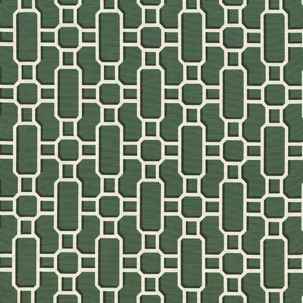 Hakkasan Fret Emerald by Kasmir Designer Fabric 5074 100% Cotton
 USA 15,000 Wyzenbeek Double Rubs </p><p>Repeat: Horizontal: 9 inches and Vertical: 12 5/8 inches 54 - Swanky Fabrics -