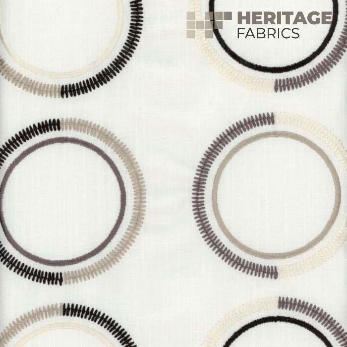 Halo Smoke by Heritage Designer Fabric - Base-52% Poly 48% Cotton Emb-100% Poly India 12,000 Horizontal: 10.75" and Vertical: 9.25" 54" - Swanky Fabrics -