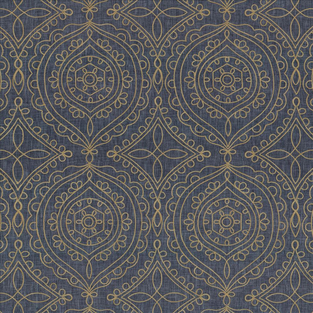 Halyard Indigo by Kasmir Designer Fabric 5156 100% Polyester
 INDIA 12,000 Wyzenbeek Double Rubs </p><p>Repeat: Horizontal: 13 inches and Vertical: 15 5/8 inches 54 - Swanky Fabrics -