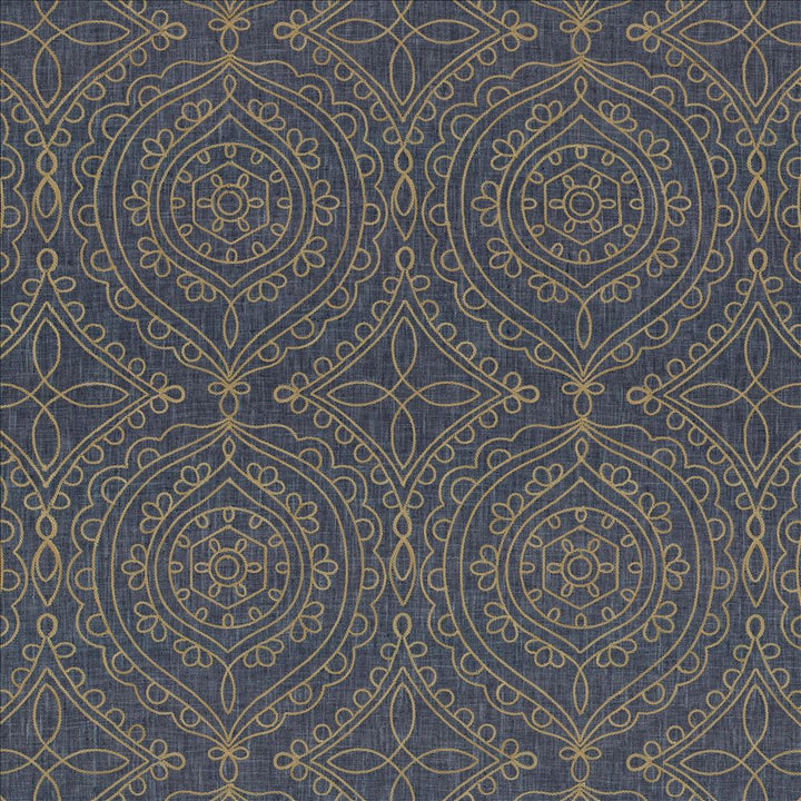 Halyard Indigo  by Kasmir Designer Fabric 5156 100% Polyester
 INDIA 12,000 Wyzenbeek Double Rubs Horizontal: 13 inches and Vertical: 15 5/8 inches 54  - Swanky Fabrics -