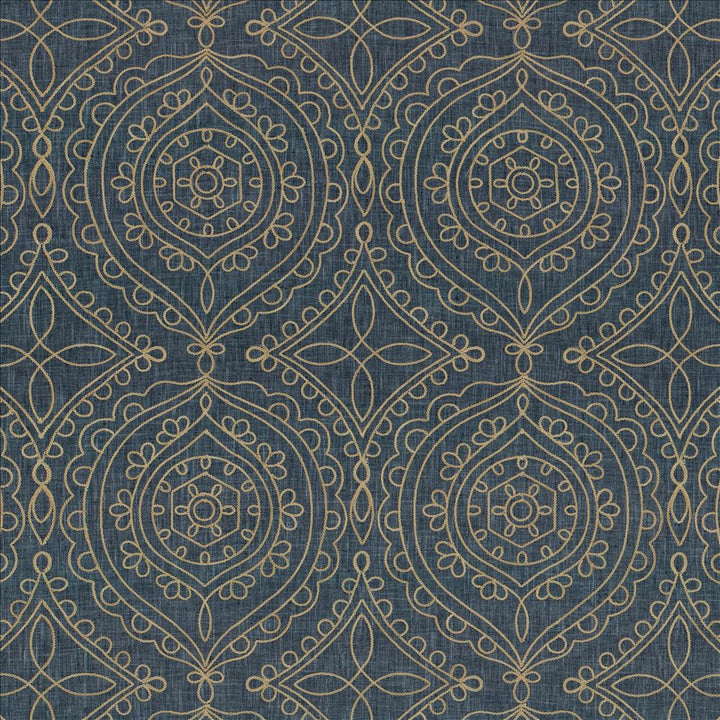Halyard Indigo by Kasmir Designer Fabric 5156 100% Polyester INDIA 12,000 Wyzenbeek Double Rubs Horizontal: 13 inches and Vertical: 15 5/8 inches 54 - Swanky Fabrics -
