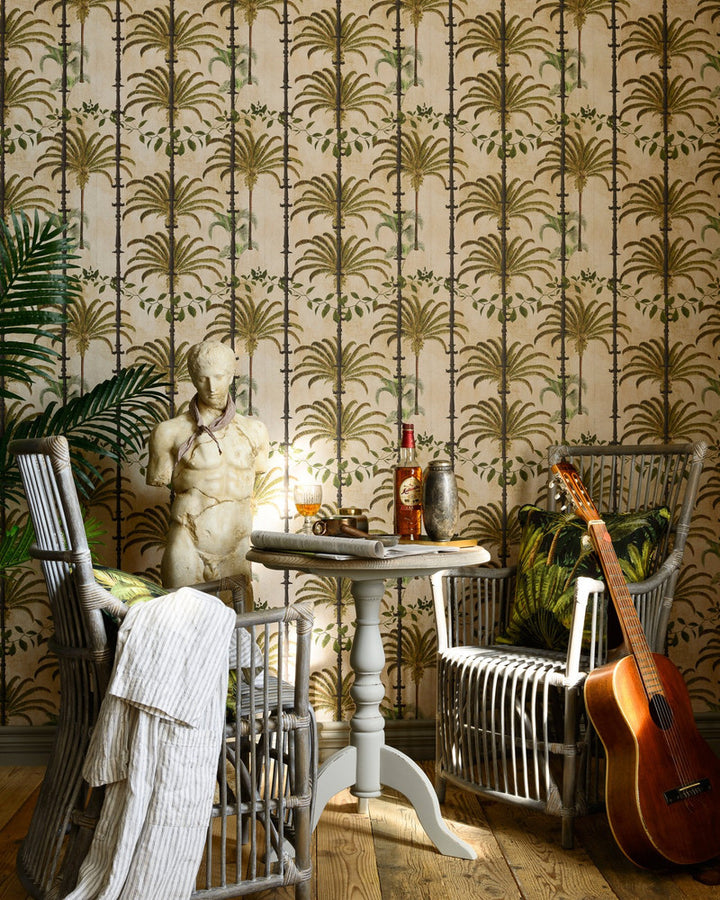 Havana Taupe Wallpaper by Mind the Gap Designer Wallpaper THE WALLPAPER COMPENDIUM 1 Textured Matte Made in Europe Paste the wall 3 rolls x 20.5 x 3.25 yards - Swanky Fabrics -