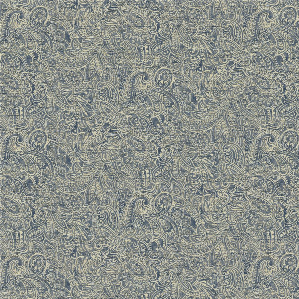 Headdress Denim by Kasmir Designer Fabric 5143 100% Polyester
 CHINA </p><p>Repeat: Horizontal: 29 inches and Vertical: 14 4/8 inches 54 - Swanky Fabrics -