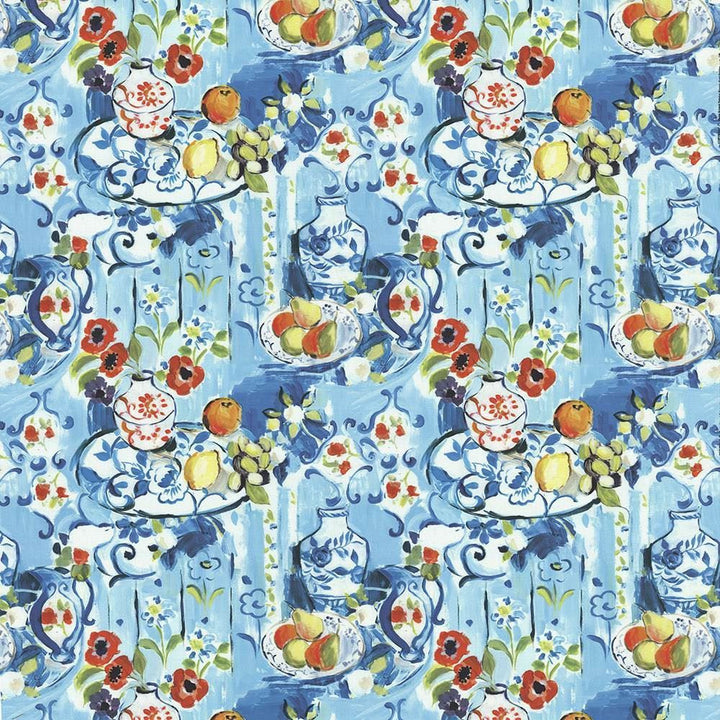 Henri Tableau Multi by Kasmir Designer Fabric 1436 100% Cotton ITALY 15,000 Wyzenbeek Double Rubs Horizontal: 27 inches and Vertical: 22 inches 57 - 58 - Swanky Fabrics -