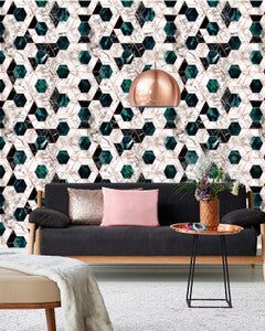 Mind The Gap Wallpaper HEXA Jade Metallic edition Wallpaper (WP20293)