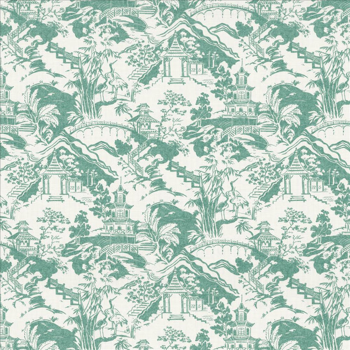 Himari Toile Seafoam by Kasmir Designer Fabric 1464 100% Cotton
 SPAIN 30,000 Wyzenbeek Double Rubs </p><p>Repeat: Horizontal: 27 inches and Vertical: 27 inches 54 - Swanky Fabrics -