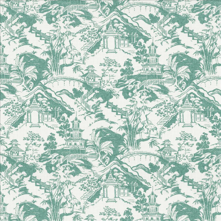 Himari Toile Seafoam by Kasmir Designer Fabric 1464 100% Cotton
 SPAIN </p><p>Repeat: Horizontal: 27 inches and Vertical: 27 inches 54 - Swanky Fabrics -