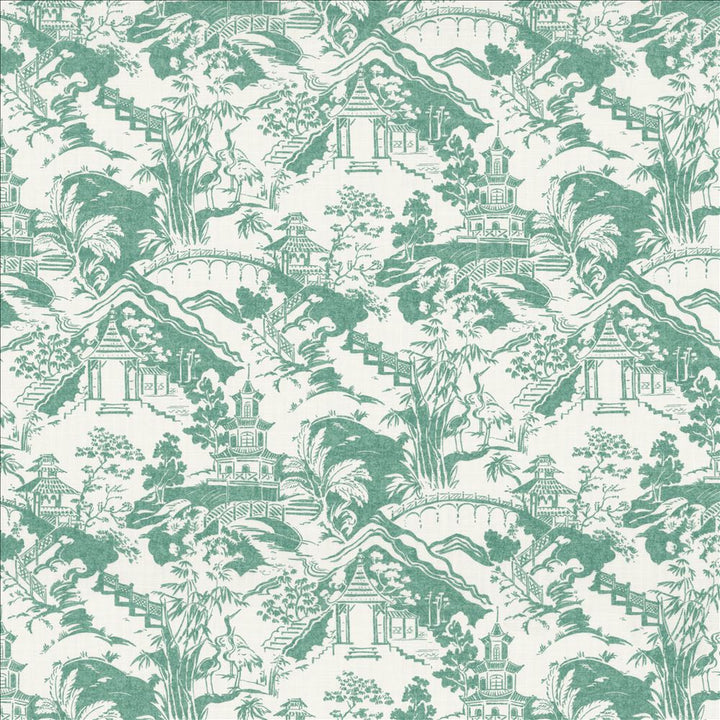 Himari Toile Seafoam by Kasmir Designer Fabric See sample 100% Cotton
 SPAIN 30,000 Wyzenbeek Double Rubs </p><p>Repeat: Horizontal: 27 inches and Vertical: 27 inches 54 - Swanky Fabrics -