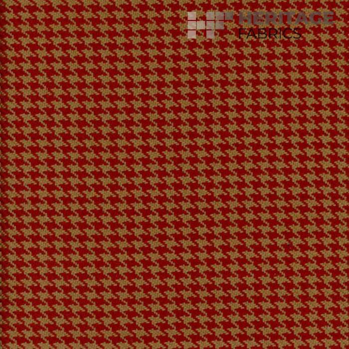 Houndstooth Terracotta by Heritage Designer Fabric - 100% Cotton India 20,000 Horizontal: 0.375" and Vertical: 0.375" 54" - Swanky Fabrics -