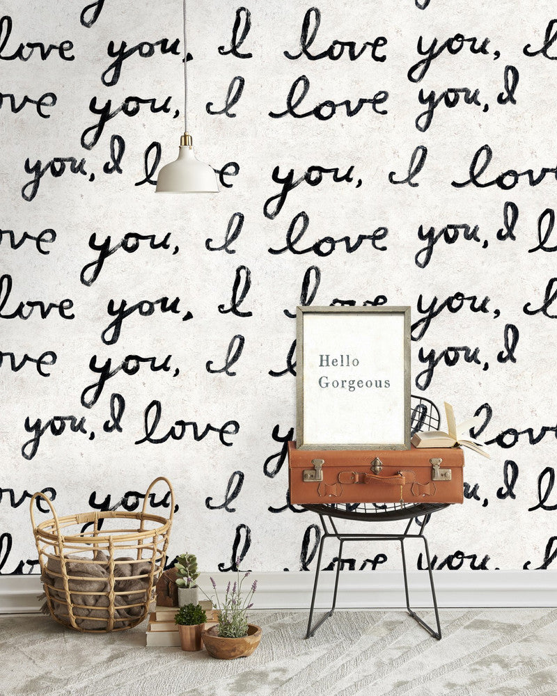 I Love You, I Love You Wallpaper by Mind the Gap Designer Wallpaper THE SUGARBOO COLLECTION Non-woven Made in Europe Paste the wall 3 rolls x 20.5 x 3.25 yards - Swanky Fabrics -