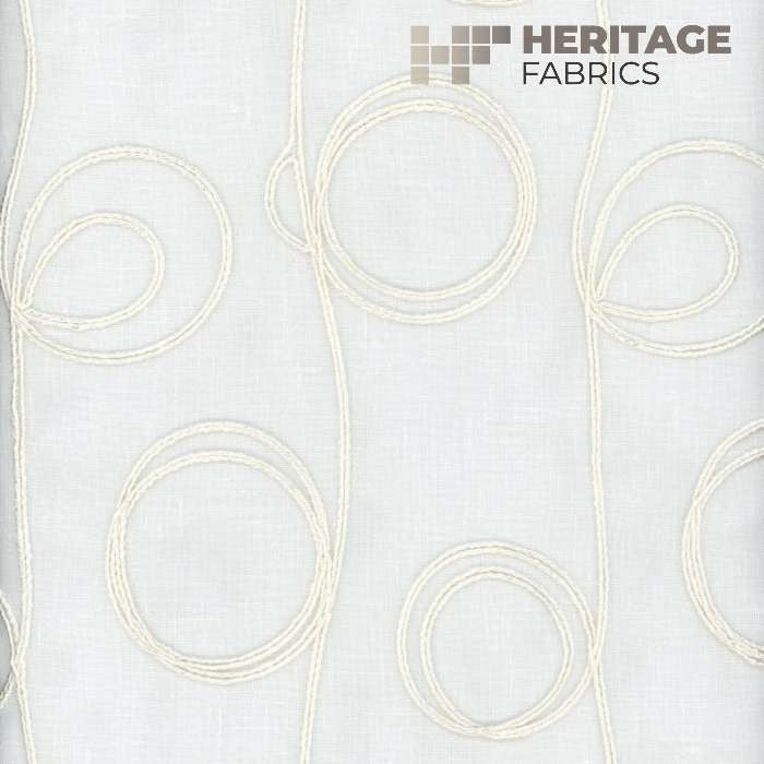 Ibiza Butter by Heritage Designer Fabric - 42% Polyester 49% Viscose 9% Cotton India Horizontal: 6.5" and Vertical: 8.25" 54" - Swanky Fabrics -