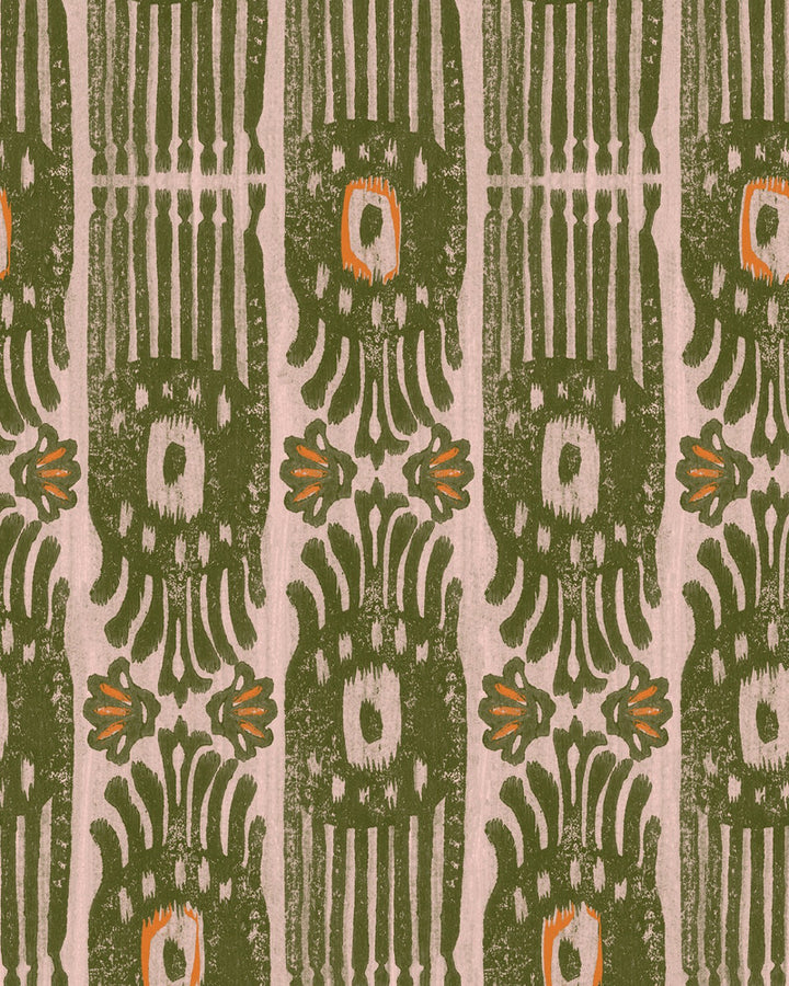 Ikat Notting Hill Wallpaper by Mind the Gap Designer Wallpaper MINNIE KEMP X MINDTHEGAP Non-woven Made in Europe Paste the wall 1 roll x 20.47 x 9.8 yards - Swanky Fabrics -