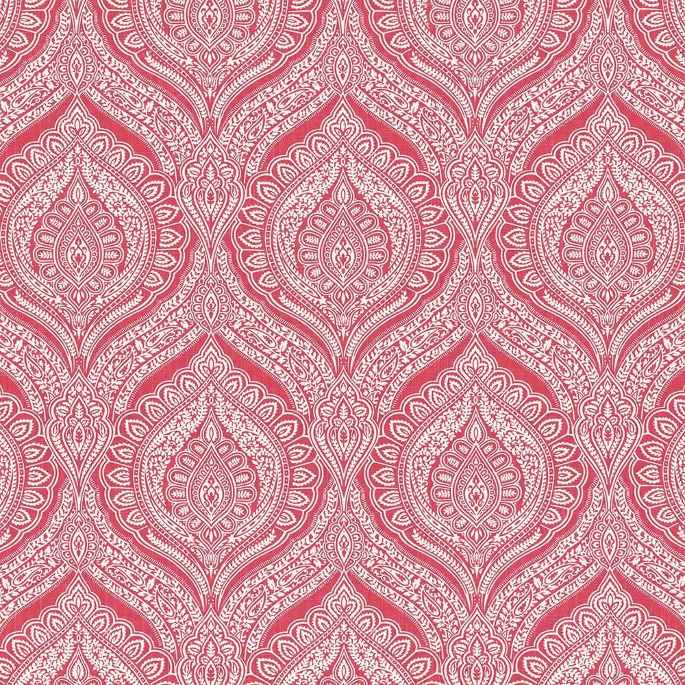 Impromptu Cerise by Kasmir Designer Fabric 5064 100% Cotton SPAIN 100,000 Wyzenbeek Double Rubs Horizontal: 13 4/8 inches and Vertical: 27 inches 54 - 55 - Swanky Fabrics -