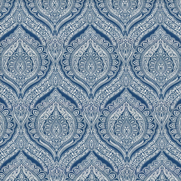 Impromptu Cobalt by Kasmir Designer Fabric 5115 100% Cotton
 SPAIN </p><p>Repeat: Horizontal: 13 4/8 inches and Vertical: 27 inches 54 - 55 - Swanky Fabrics -