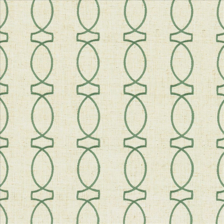 In Order Sea by Kasmir Designer Fabric 5142 85% Polyester
11% Rayon
4% Linen
 CHINA </p><p>Repeat: Horizontal: 3 4/8 inches and Vertical: 4 inches 53 - Swanky Fabrics -