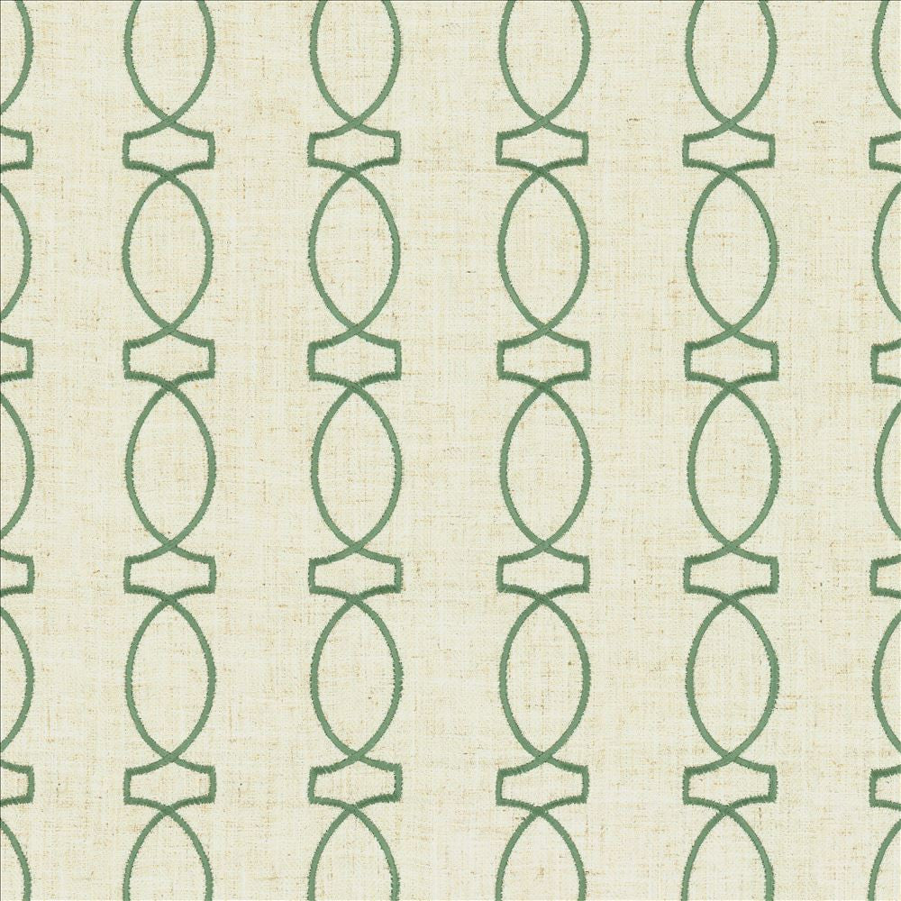 In Order Sea by Kasmir Designer Fabric 5142 85% Polyester
11% Rayon
4% Linen
 CHINA </p><p>Repeat: Horizontal: 3 4/8 inches and Vertical: 4 inches 53 - Swanky Fabrics -