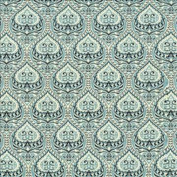 Interlude Damask Fresh Air by Kasmir Designer Fabric 5107 80% Polyester 20% Linen CHINA 35,000 Wyzenbeek Double Rubs H: 8 inches, V: 11 4/8 inches 57 - Swanky Fabrics - Kasmir