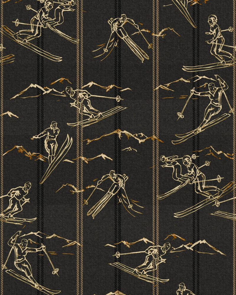 Ischgl Peat Wallpaper by Mind the Gap Designer Wallpaper TYROL APRES-SKI HOME COLLECTION Satin Matte Made in Europe Paste the wall 1 roll x 20.5 x 10.9 yards - Swanky Fabrics -