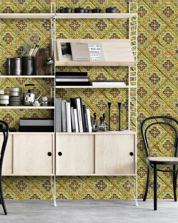 Italian Tile Premium Wallpaper by Mind the Gap Designer Wallpaper WALLPAPER DESIGNER COLLECTION Non-woven Made in Europe Paste the wall 3 rolls x 20.5 x 3.25 yards - Swanky Fabrics -