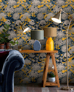 Mind The Gap Wallpaper CHRYSANTHEMUMS Yellow Wallpaper (WP20321)