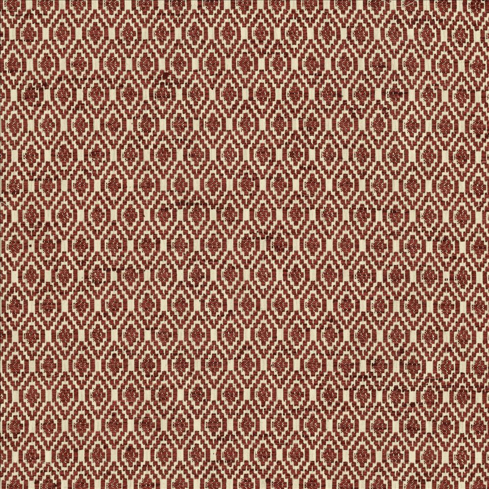 Jetsetter Rust by Kasmir Designer Fabric See sample 57% Polyester
43% Cotton
 INDIA 22,000 Martindale Cycles </p><p>Repeat: Horizontal: 1 inches and Vertical: 1 7/8 inches 54 - Swanky Fabrics -