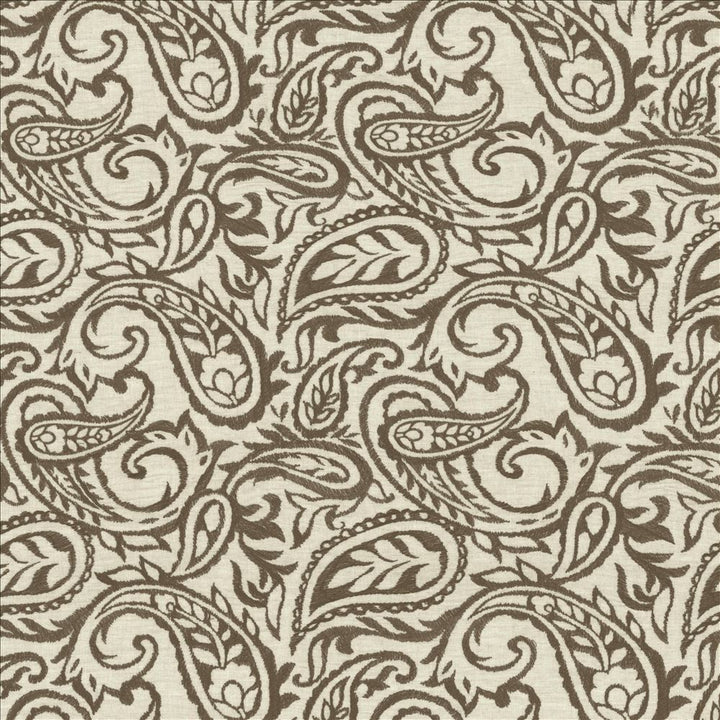 Kahala Paisley Earth by Kasmir Designer Fabric 1450 52% Linen 48% Cotton INDIA Not Tested Horizontal: 17 inches and Vertical: 14 7/8 inches 54 - Swanky Fabrics -