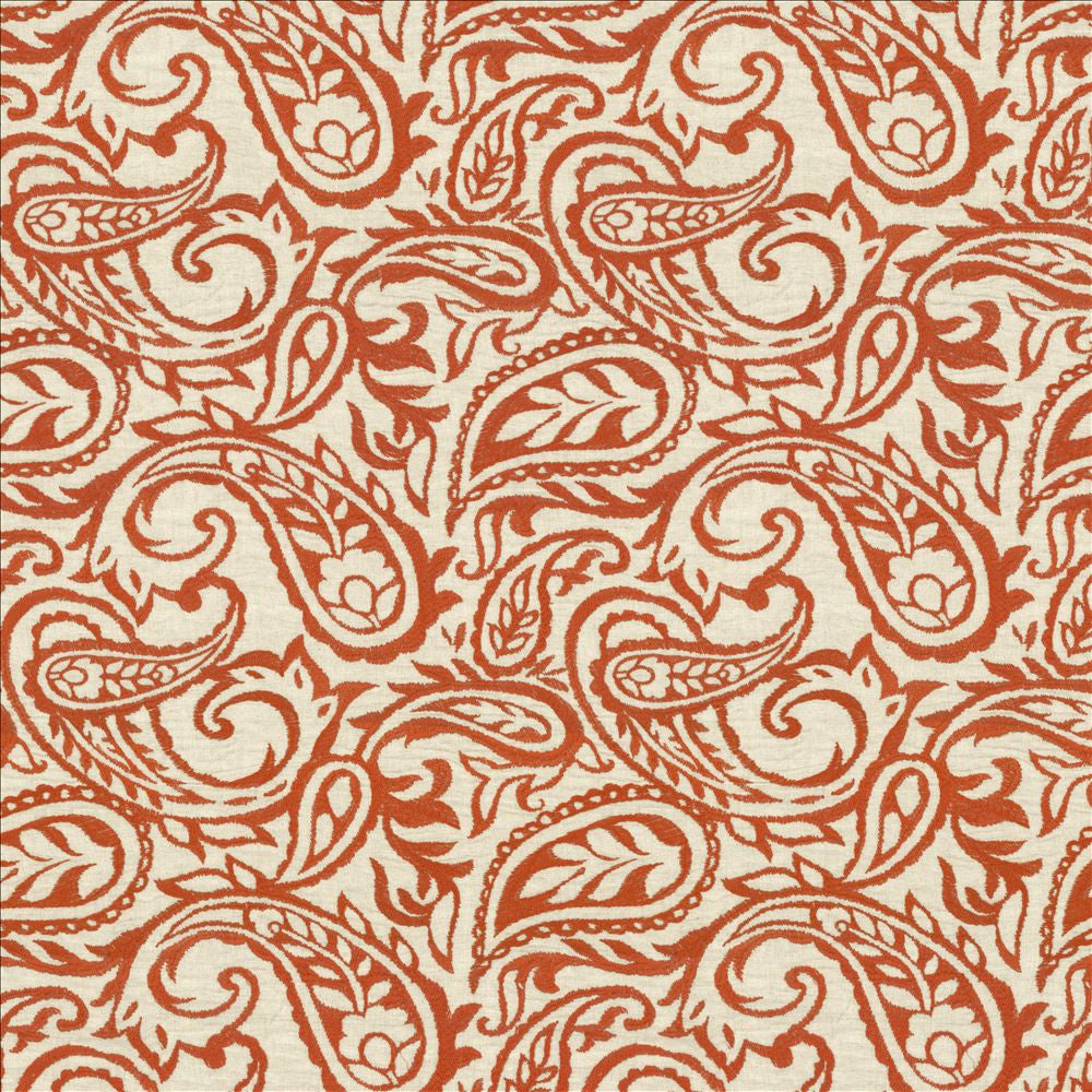 Kahala Paisley Paprika by Kasmir Designer Fabric 1450 52% Linen
48% Cotton
 INDIA </p><p>Repeat: Horizontal: 17 inches and Vertical: 14 7/8 inches 51 - Swanky Fabrics -