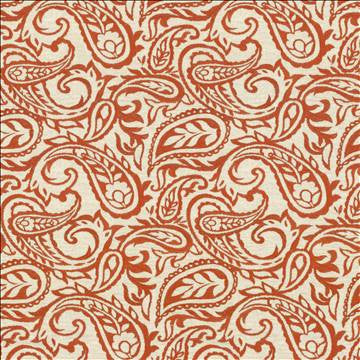 Kahala Paisley Paprika by Kasmir Designer Fabric 1450 52% Linen 48% Cotton INDIA Not Tested H: 17 inches, V: 14 7/8 inches 54 - Swanky Fabrics - Kasmir