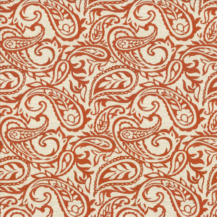 Kahala Paisley Paprika by Kasmir Designer Fabric 1450 52% Linen
48% Cotton
 INDIA </p><p>Repeat: Horizontal: 17 inches and Vertical: 14 7/8 inches 51 - Swanky Fabrics -