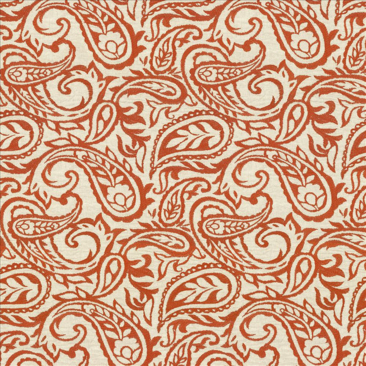 Kahala Paisley Paprika by Kasmir Designer Fabric 1450 52% Linen
48% Cotton
 INDIA Not Tested </p><p>Repeat: Horizontal: 17 inches and Vertical: 14 7/8 inches 51 - Swanky Fabrics -