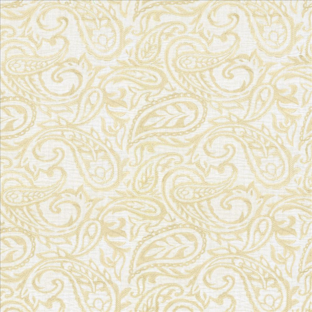 Kahala Paisley Pearl by Kasmir Designer Fabric See sample 52% Linen
48% Cotton
 INDIA Not Tested </p><p>Repeat: Horizontal: 17 inches and Vertical: 14 7/8 inches 51 - Swanky Fabrics -