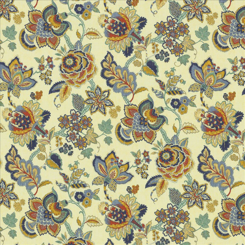 Kates Garden Americana by Kasmir Designer Fabric 5143 100% Cotton SPAIN 30,000 Wyzenbeek Double Rubs Horizontal: 27 inches and Vertical: 27 inches 54 - Swanky Fabrics -