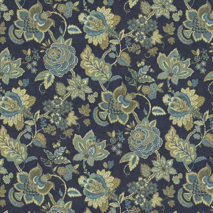 Kates Garden Indigo by Kasmir Designer Fabric See sample 100% Cotton
 SPAIN 30,000 Wyzenbeek Double Rubs </p><p>Repeat: Horizontal: 27 inches and Vertical: 27 inches 54 - Swanky Fabrics -