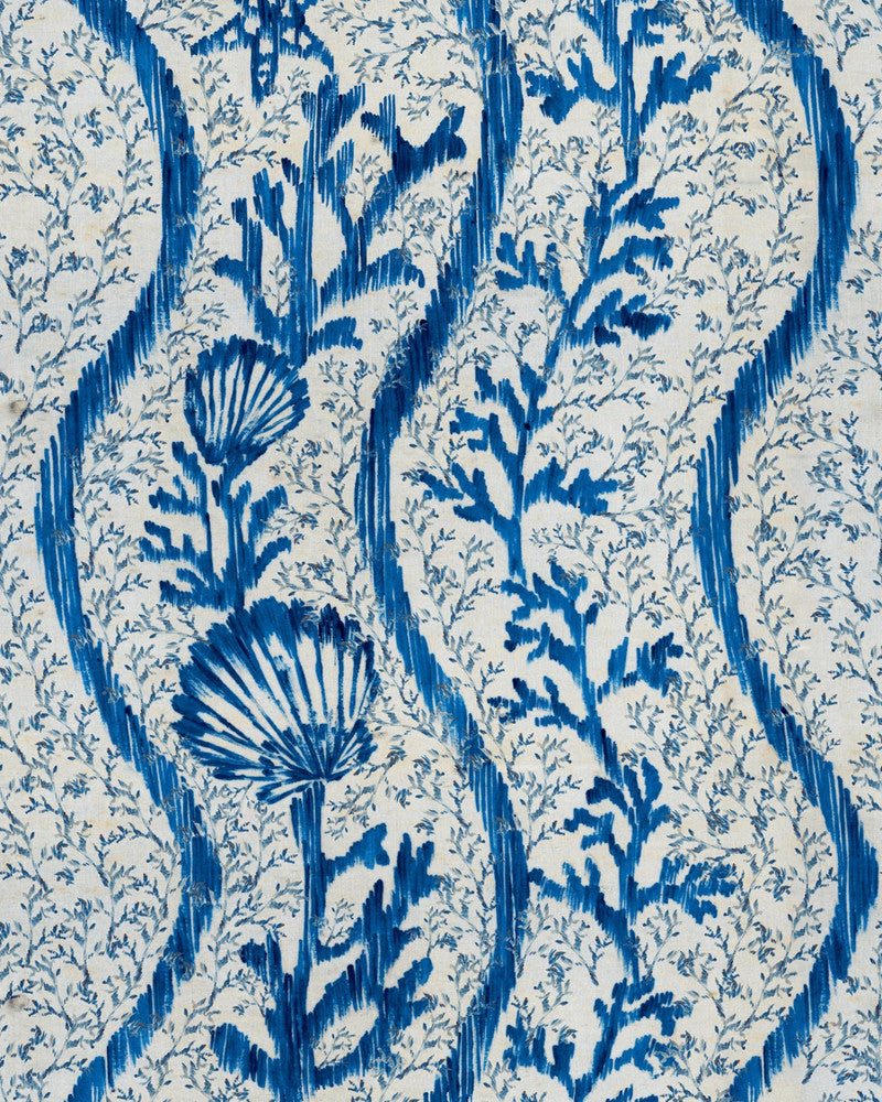 Mind The Gap Wallpaper KORALION Indigo Wallpaper (WP30048) | WP30048 | SUNDANCE VILLA | 1 roll x 20.5 x 393.7 in | 0.52m / 20.5in | 10m / 393.7in | 5.20mp | 70cm / 27.6in | Indigo, Taupe | Satin Matte | Paste the wall | 1-roll in a box | Fabric Carolina | https://www.fabriccarolina.com/