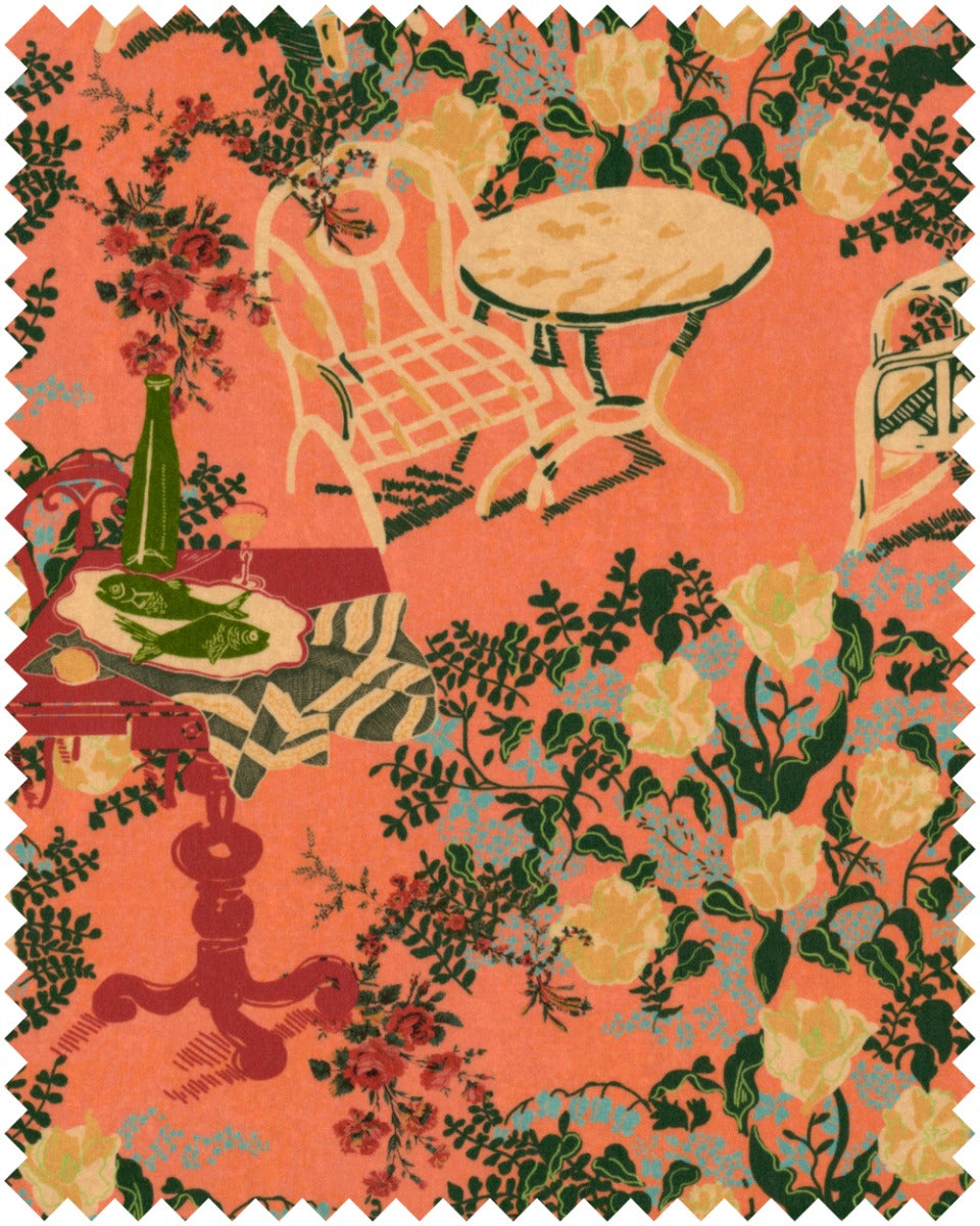 La Brasseria Salmon velvet fabric by Mind the Gap (FB00129), swatch