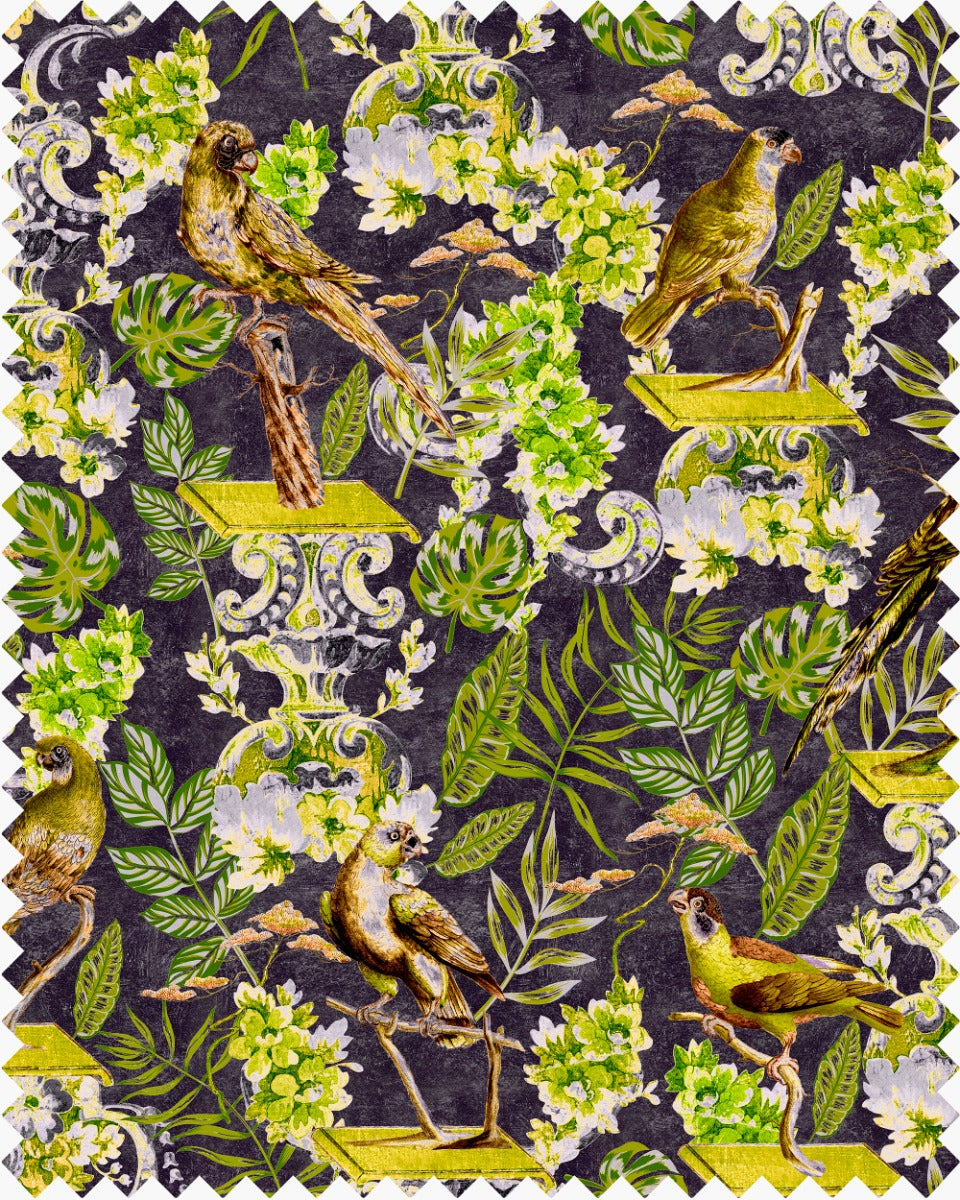 La Voliere velvet fabric by Mind the Gap (FB00028), swatch