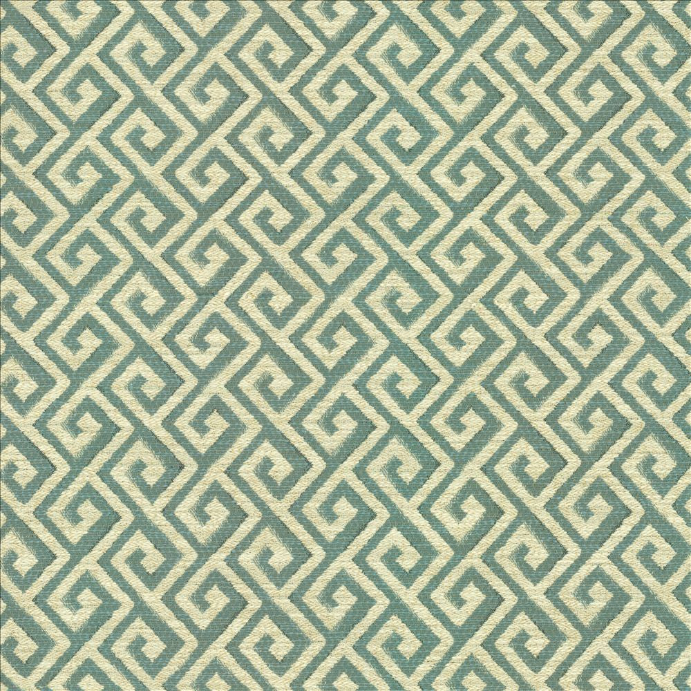 Laconia Aqua by Kasmir Designer Fabric 1455 100% Polyester
 CHINA </p><p>Repeat: Horizontal: 3 inches and Vertical: 2 inches 54 - Swanky Fabrics -