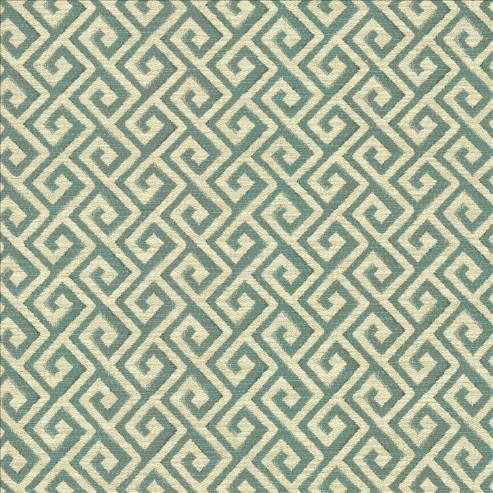 Laconia Aqua by Kasmir Designer Fabric 1455 100% Polyester
 CHINA 21,000 Wyzenbeek Double Rubs </p><p>Repeat: Horizontal: 3 inches and Vertical: 2 inches 54 - Swanky Fabrics -
